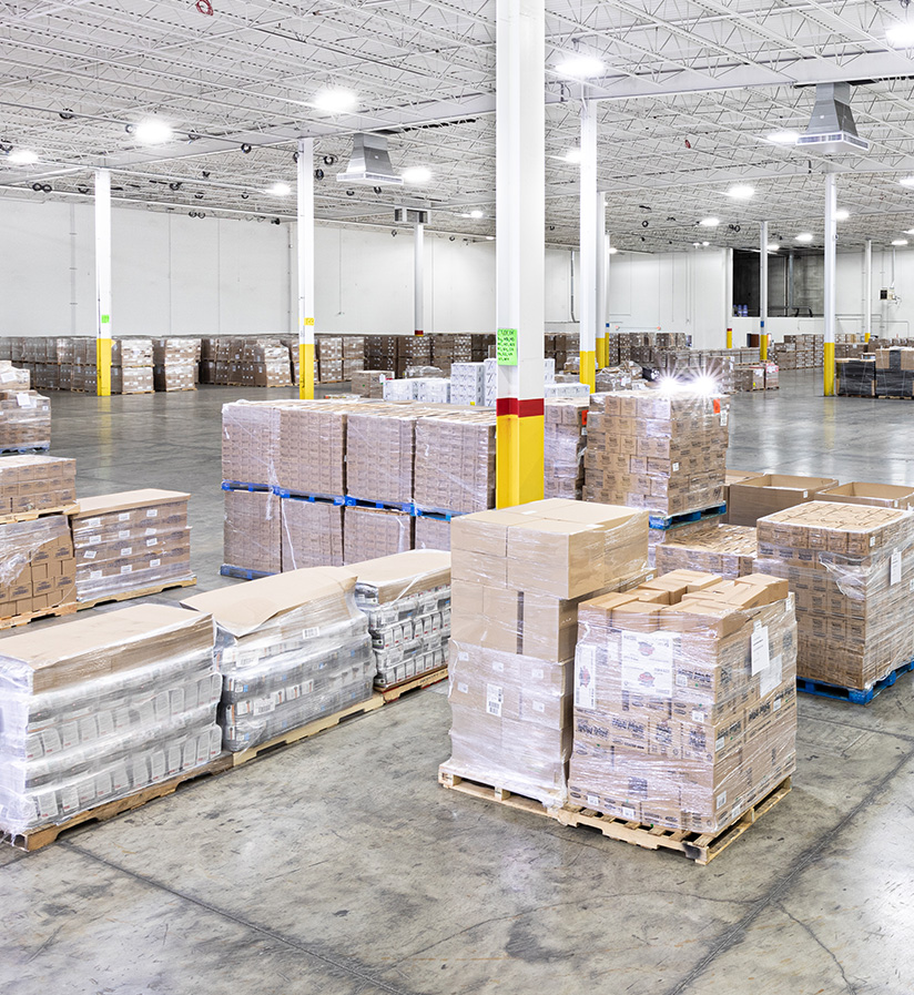 The inside of one of Roadtex's temperature controlled warehouse.